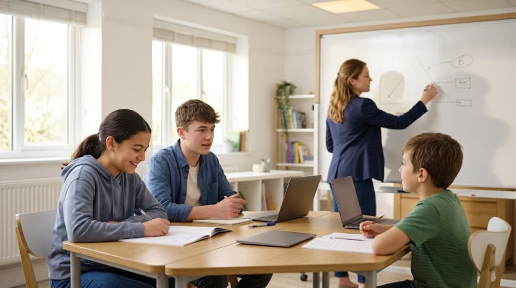 A look inside Excel Tutoring Academy — students and tutors mid-session